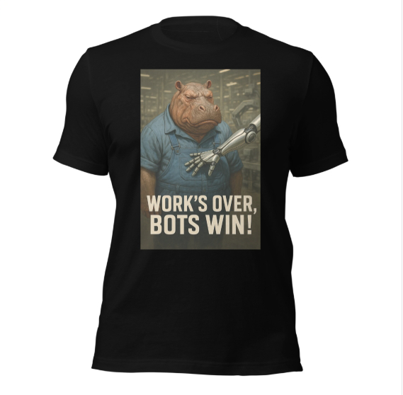 "Work's over, bots win!" - Hippocrisy Unisex t-shirt